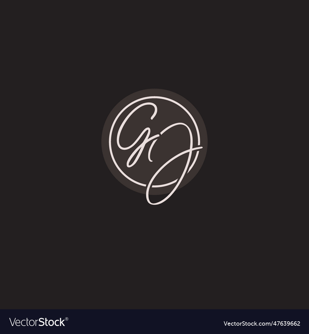 Initials gj logo monogram with simple circle line
