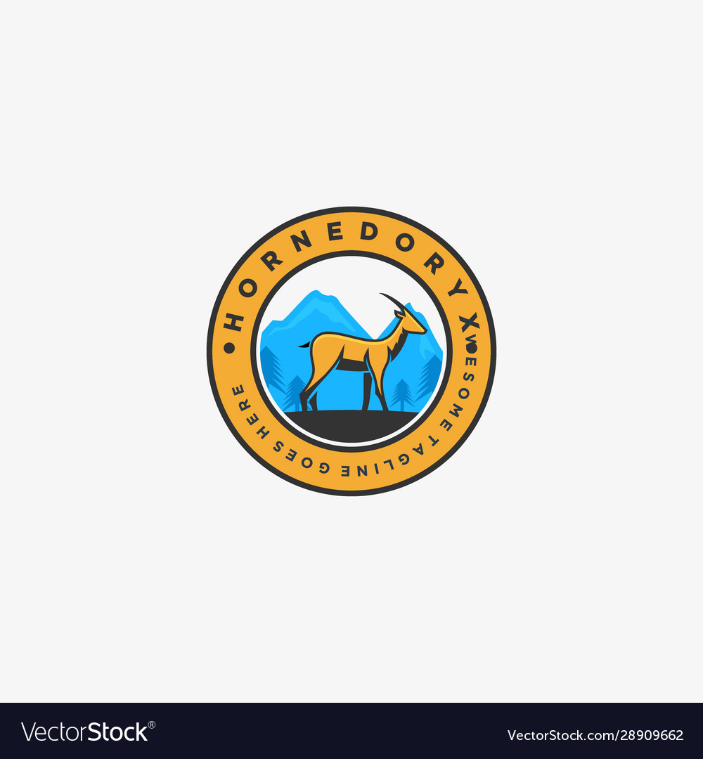 Logo horned deer vintage badge