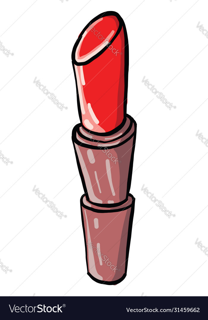 Red lipstick on white background