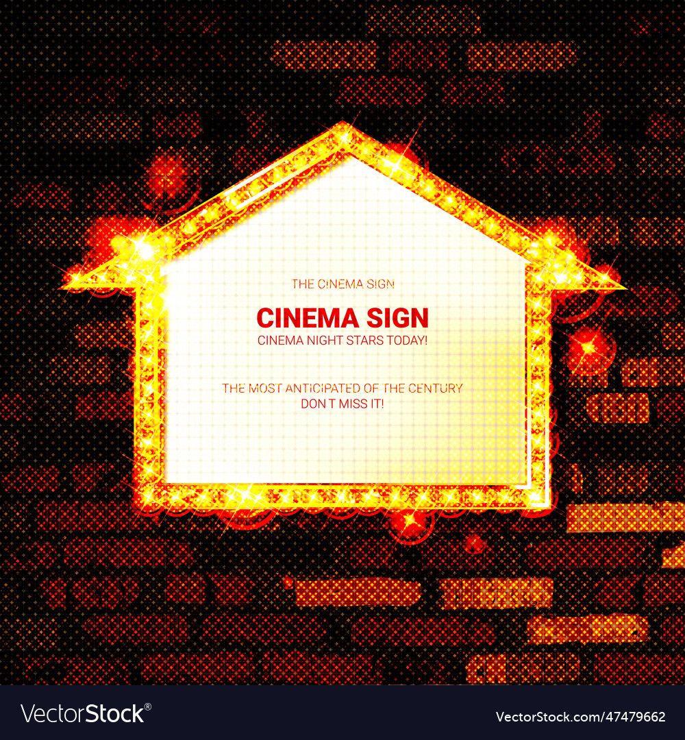 Retro lightbox in arrow shape template with red