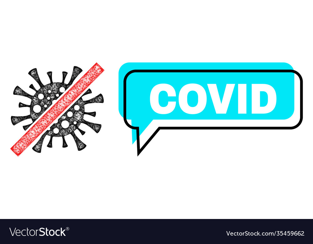 Shifted covid19 message frame and network remove vector image Shifted covid19 message frame and network remove
