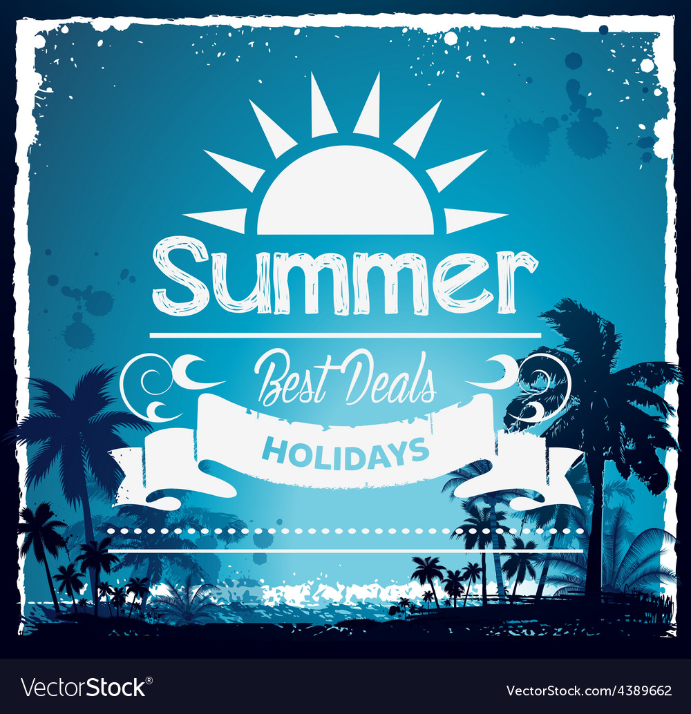 Summer beach hawaii background Royalty Free Vector Image