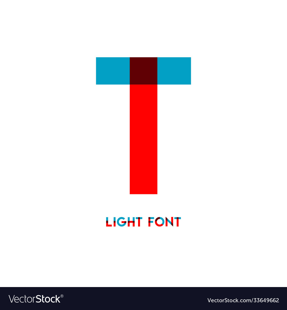T light font template design vector image T light font template design