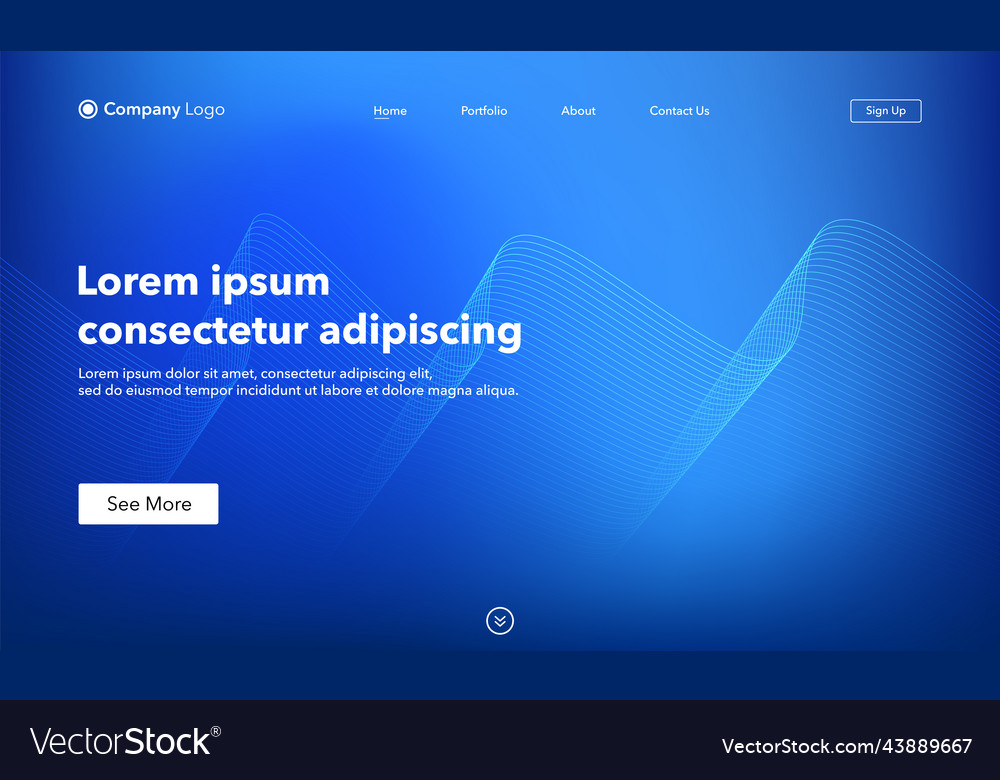 Abstract background website landing page template vector image Abstract background website landing page template