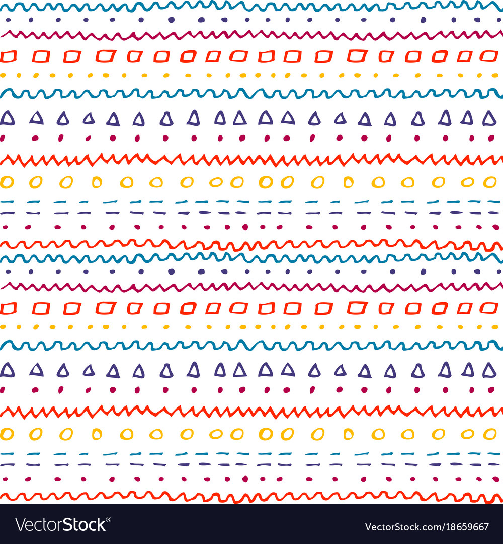 Abstract pattern with color hand drawn strokes