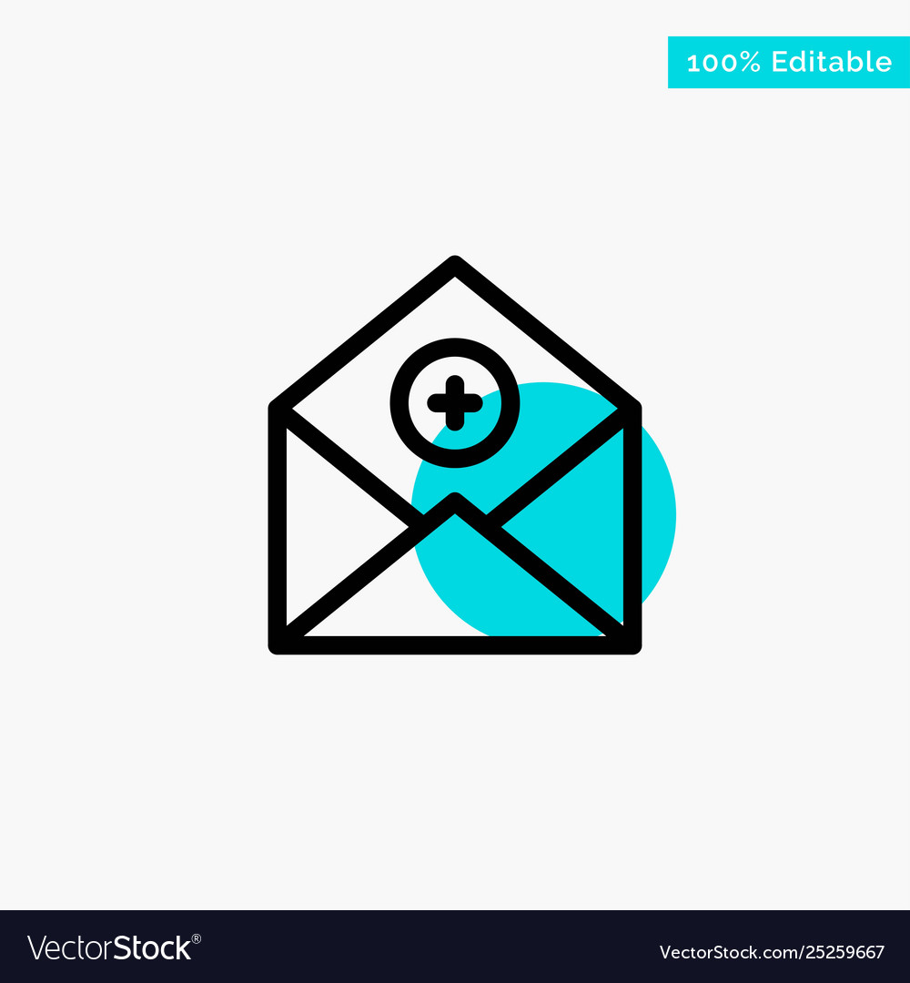Add add-mail communication email mail turquoise vector image Add add-mail communication email mail turquoise
