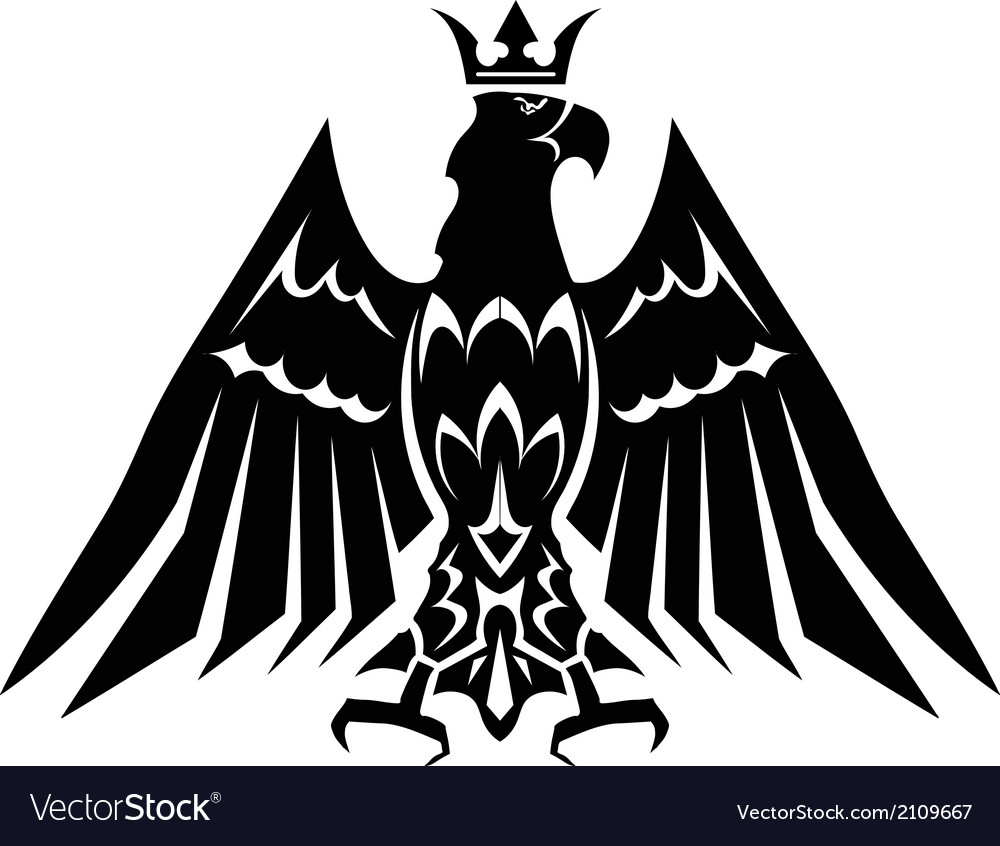 Black heraldic eagle crown Royalty Free Vector Image