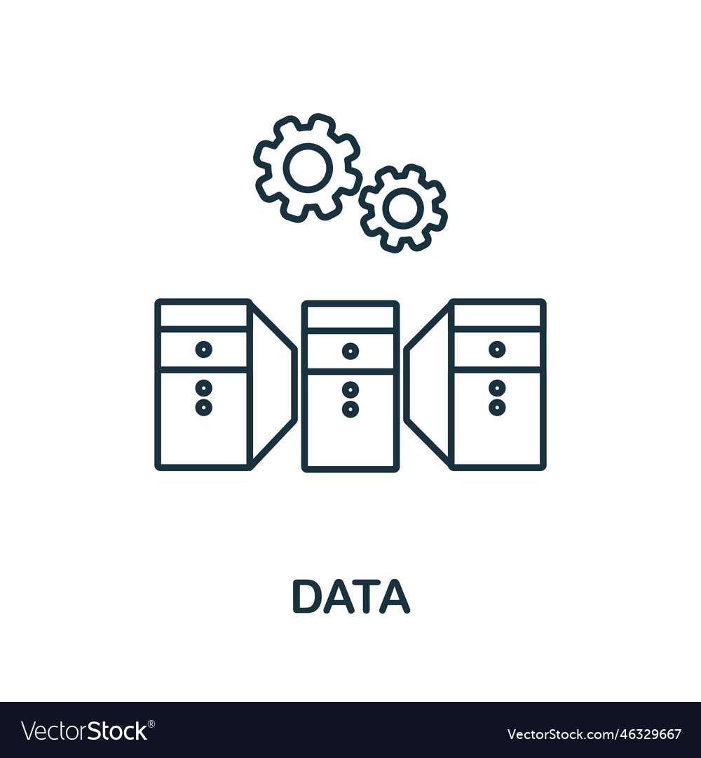 Data line icon monochrome simple outline Vector Image