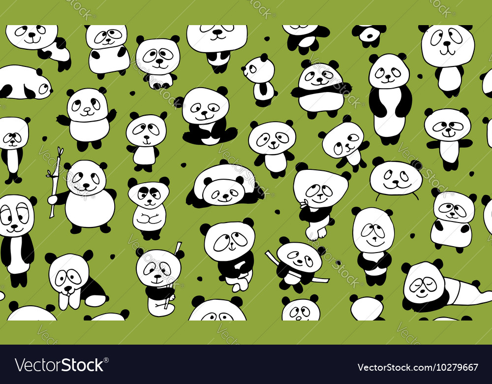 Funny pandas seamless pattern for your design