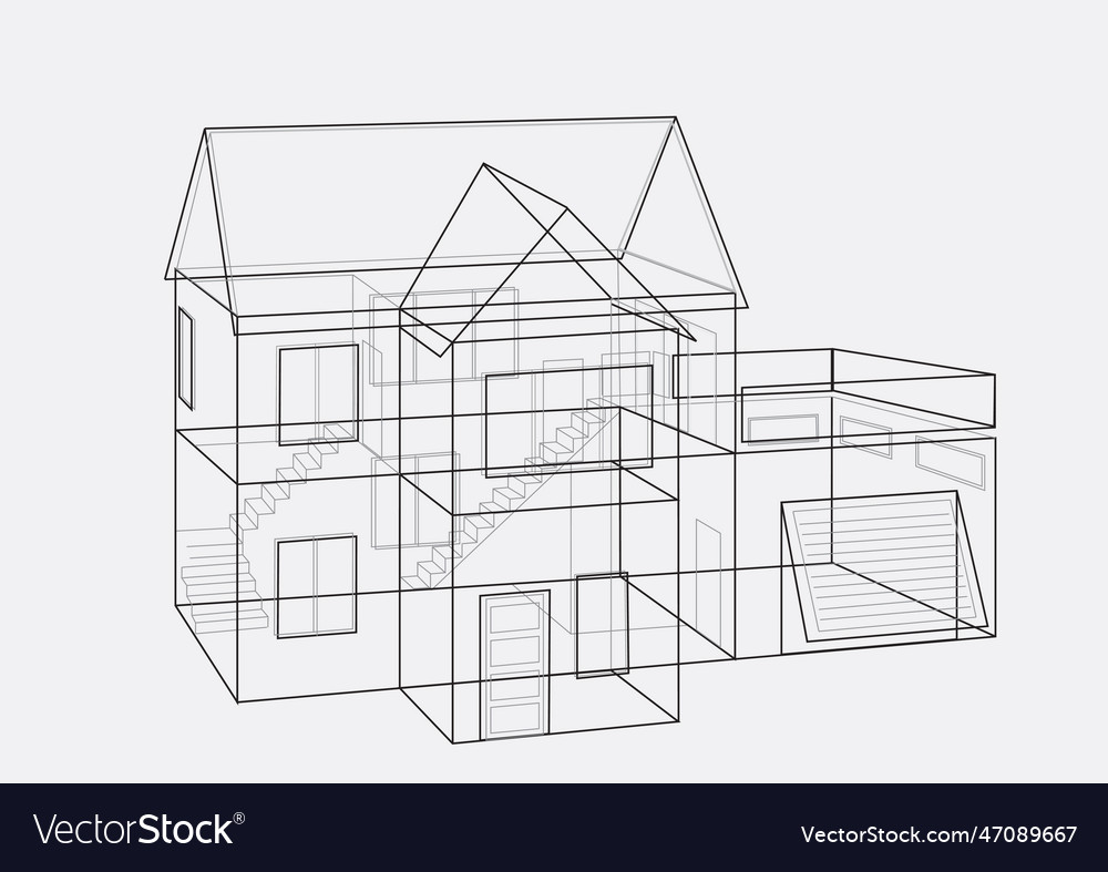 House home sketch on paper background