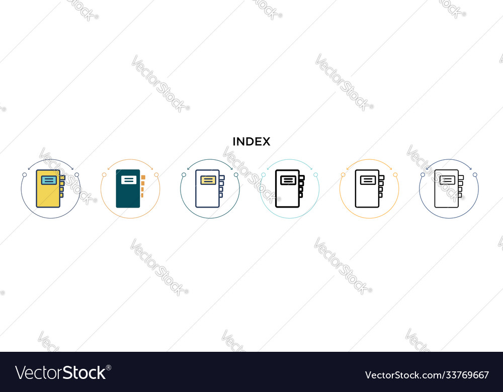 Index icon in filled thin line outline and stroke vector image Index icon in filled thin line outline and stroke