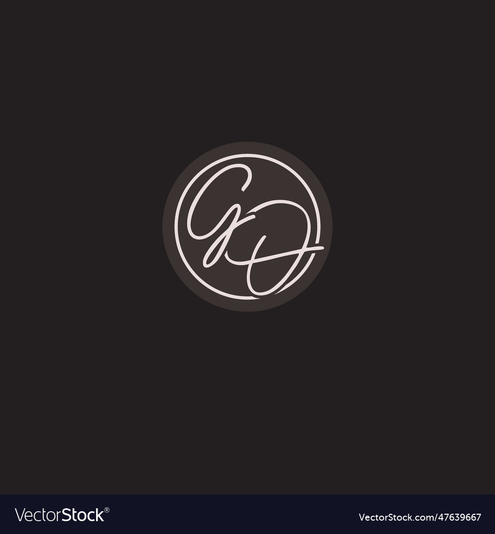 Initials go logo monogram with simple circle line