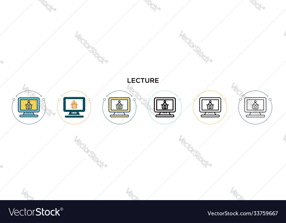 Lecture icon in filled thin line outline vector image Lecture icon in filled thin line outline