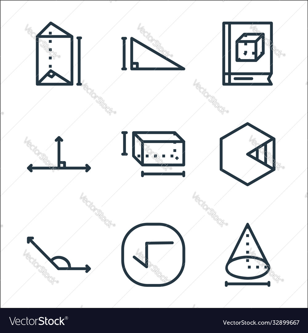 Mathematics line icons linear set quality vector image Mathematics line icons linear set quality