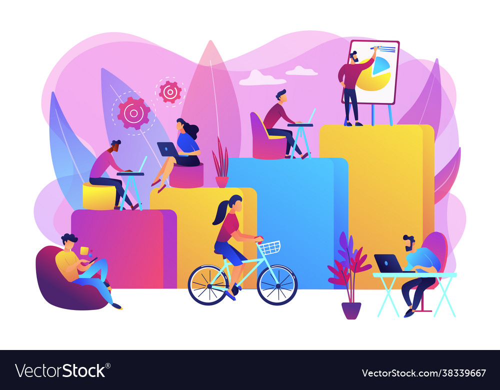 Modern workplace concept Royalty Free Vector Image