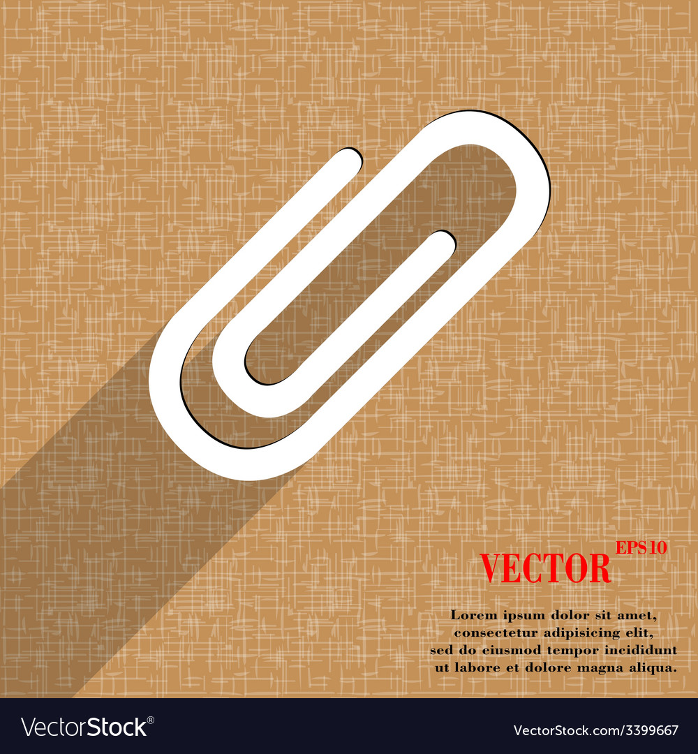 Paper clip icon symbol flat modern web design