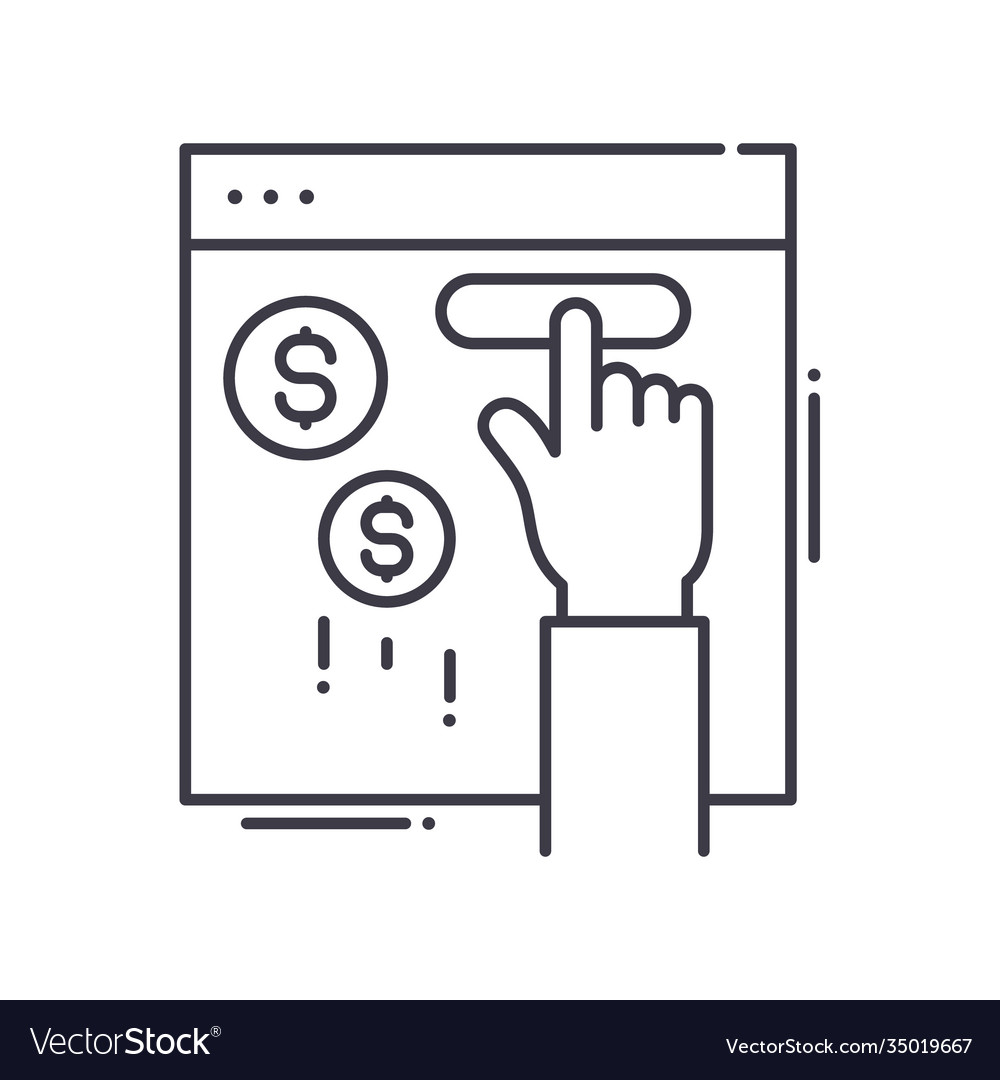 Pay per click concept icon linear isolated vector image Pay per click concept icon linear isolated
