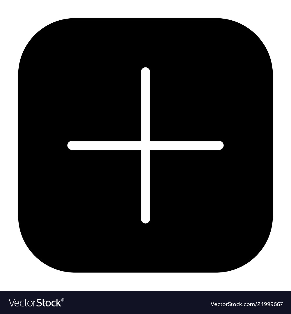 Plus button solid icon add sign vector image Plus button solid icon add sign
