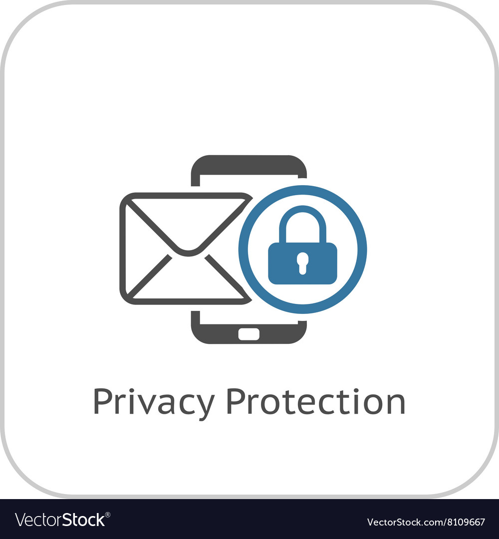 Privacy protection icon flat design