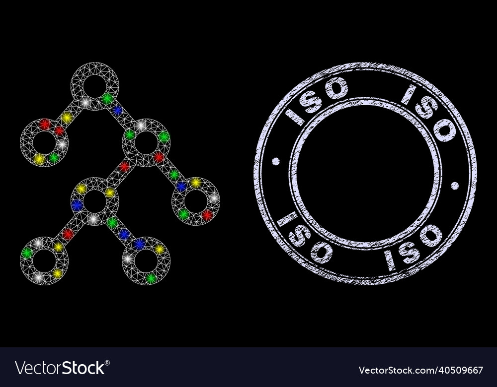 Rubber iso watermark and light network binary vector image Rubber iso watermark and light network binary