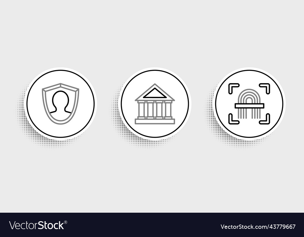 Set line fingerprint user protection vector image Set line fingerprint user protection