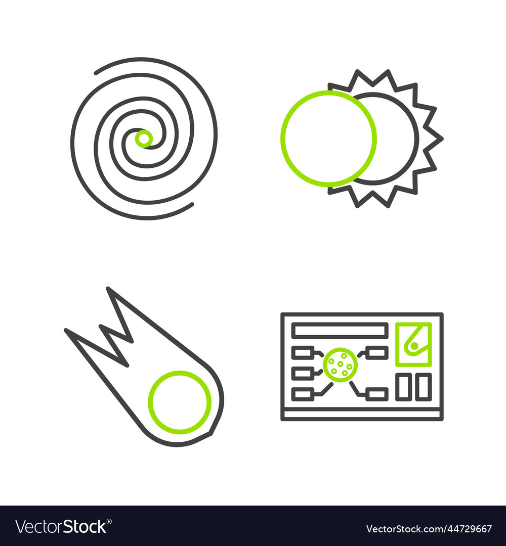 Set line futuristic hud interface comet falling