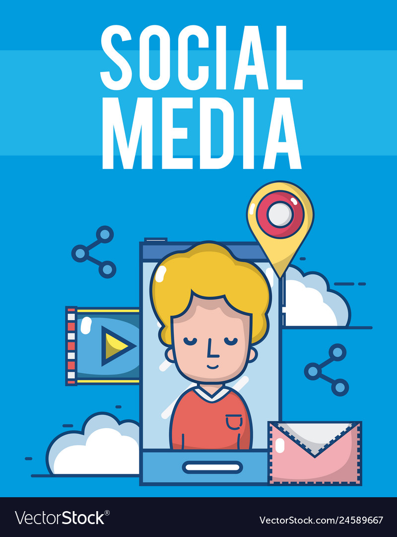 Social media and smartphone Royalty Free Vector Image