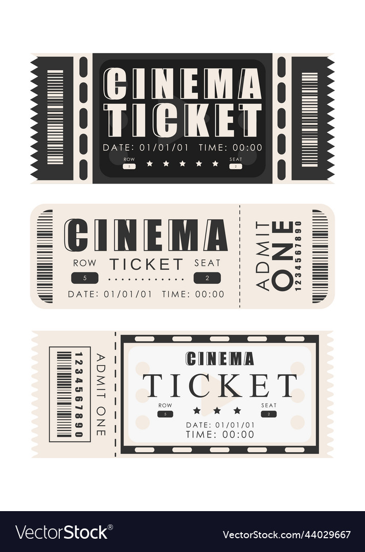 Ticket template set pass card design isolated