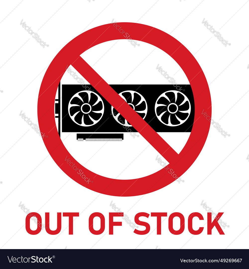 Videocard out of stock simple icon gpu