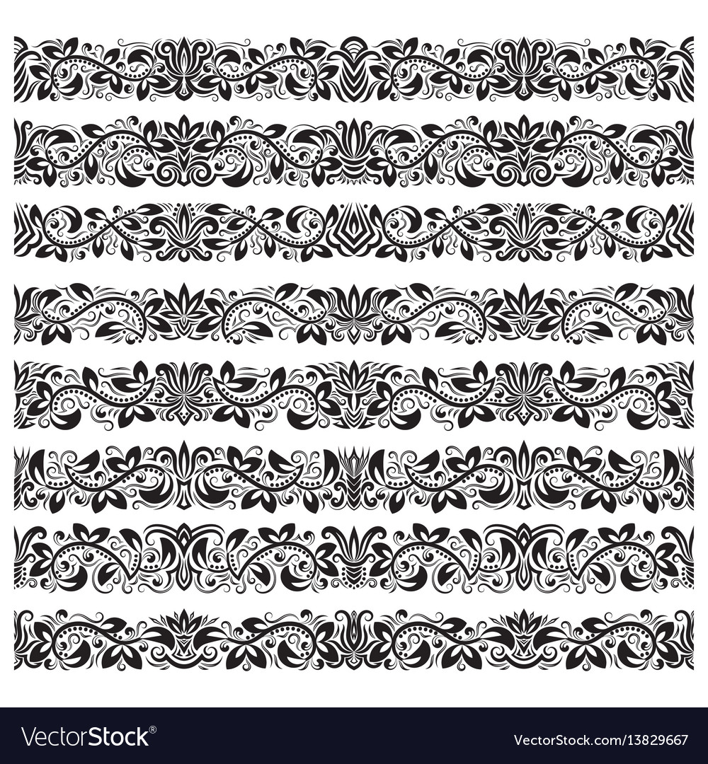 Vintage Baroque Floral Border Set