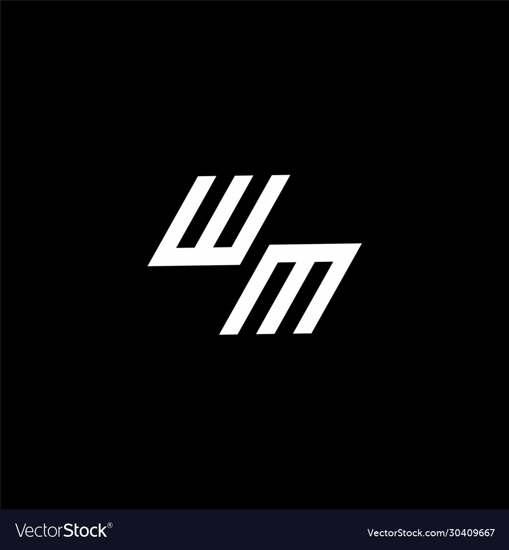 Wm logo monogram with up to down style modern