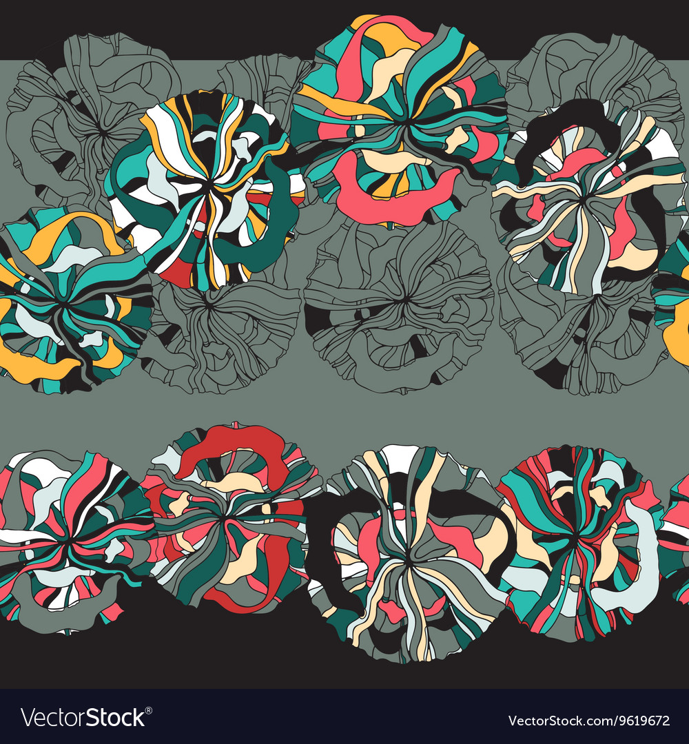 Abstract seamless pattern with retro shapes rings