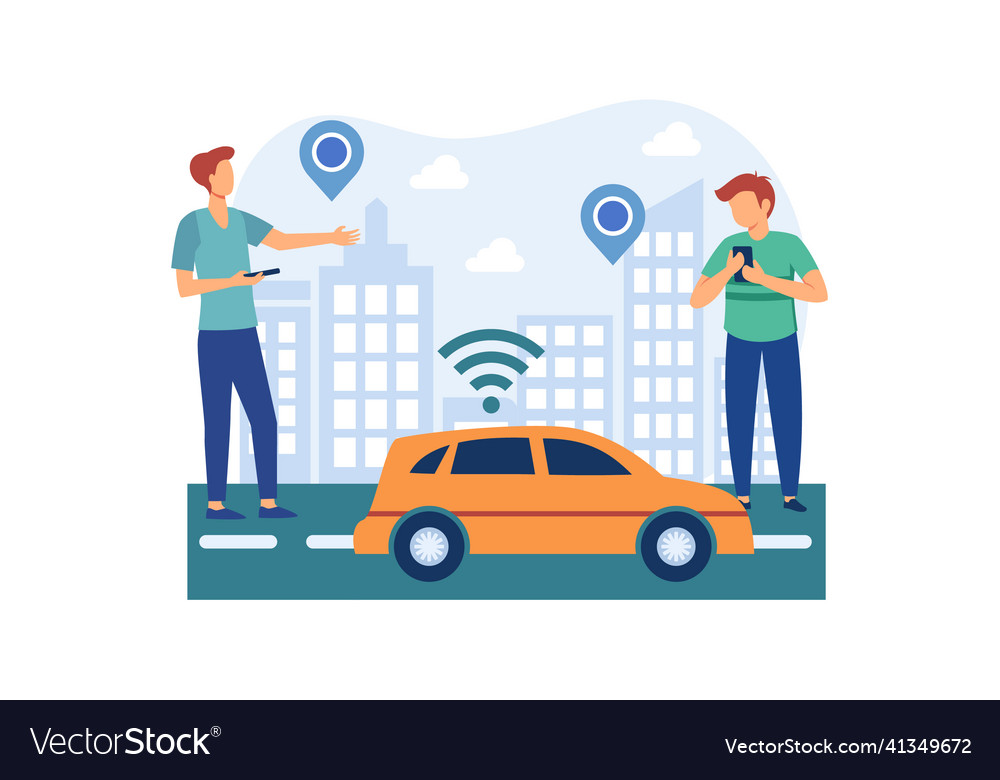 Autonomous taxi exclusive design inspiration Vector Image Autonomous taxi exclusive design inspiration