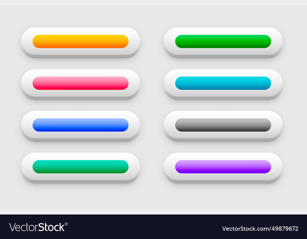 Blank and colorful rectangular web button sign