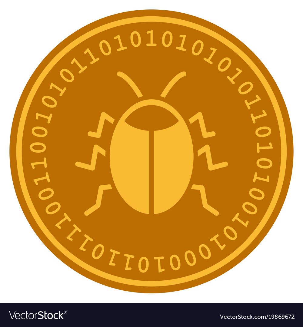 Bug digital coin Royalty Free Vector Image - VectorStock