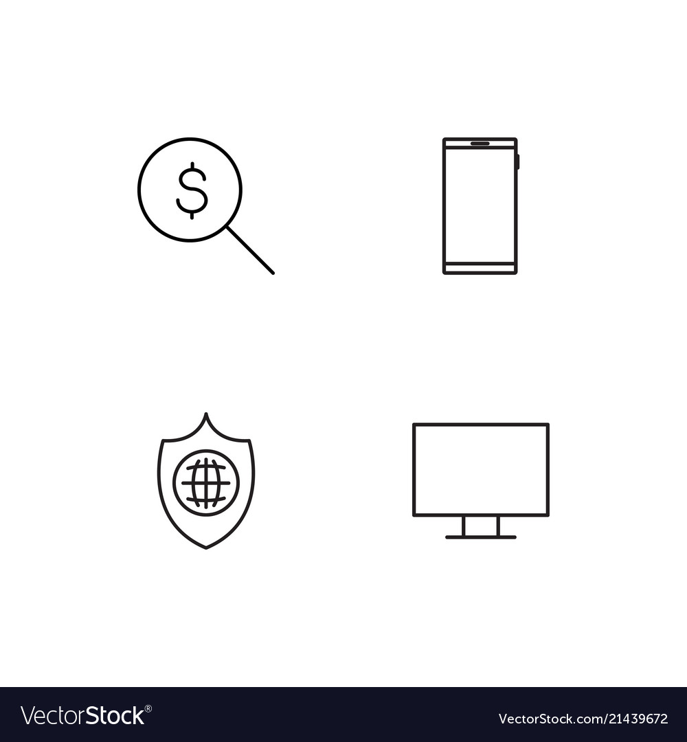Data analytics linear icons set simple outline