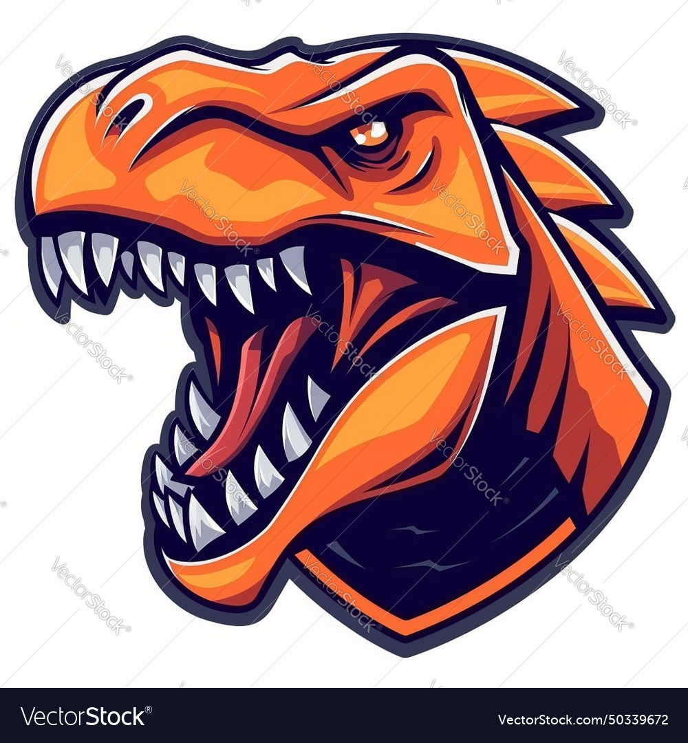 Esport logotype dinosaur icon sticker t-rex