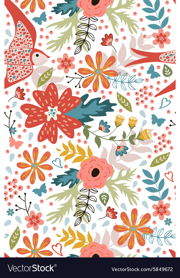Floral Bloom Seamless Pattern
