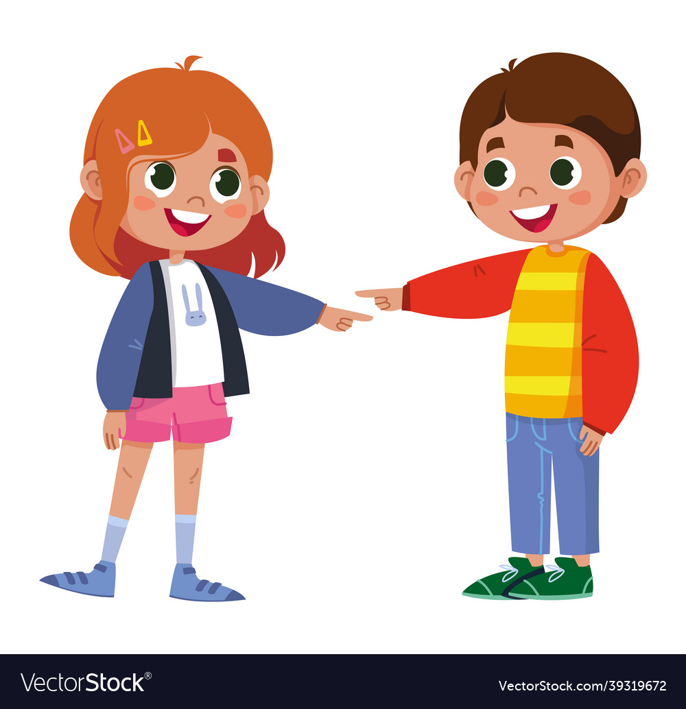 Friends joke and laugh together happy boy Vector Image