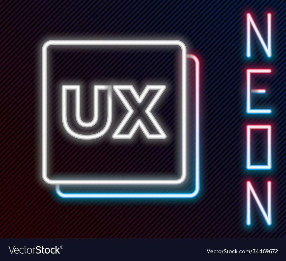 Glowing neon line ui or ux design icon isolated vector image Glowing neon line ui or ux design icon isolated