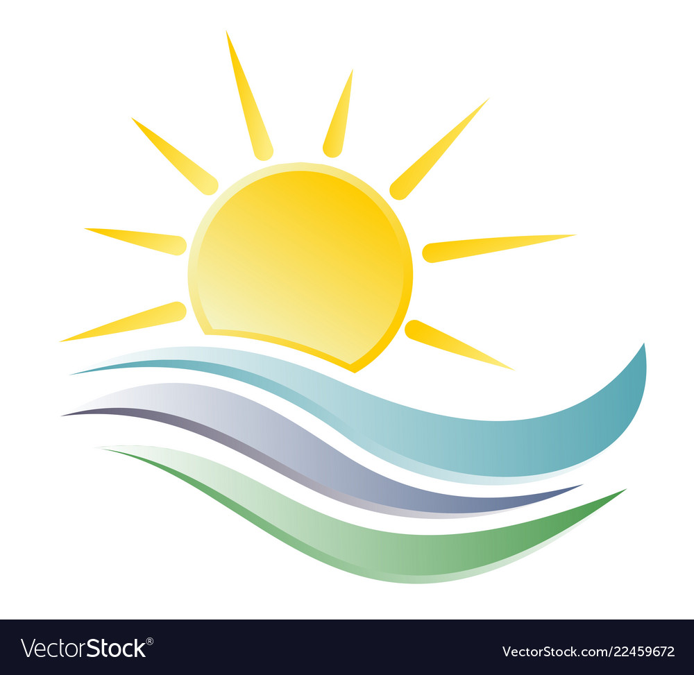 Logo of the sun and sea Royalty Free Vector Image