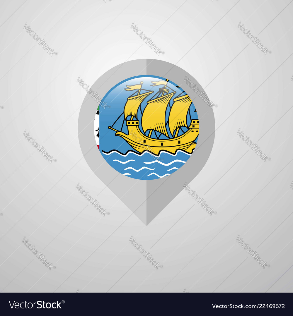 Map navigation pointer with saint pierre