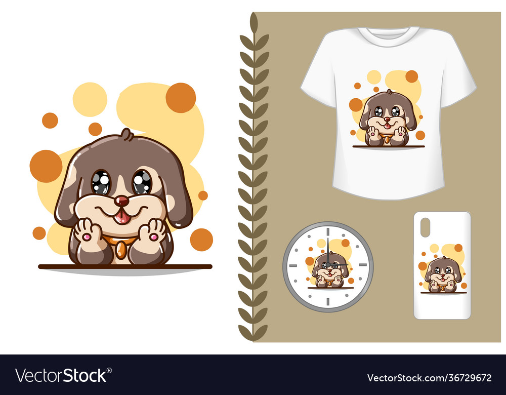 Mockup cute brown dog