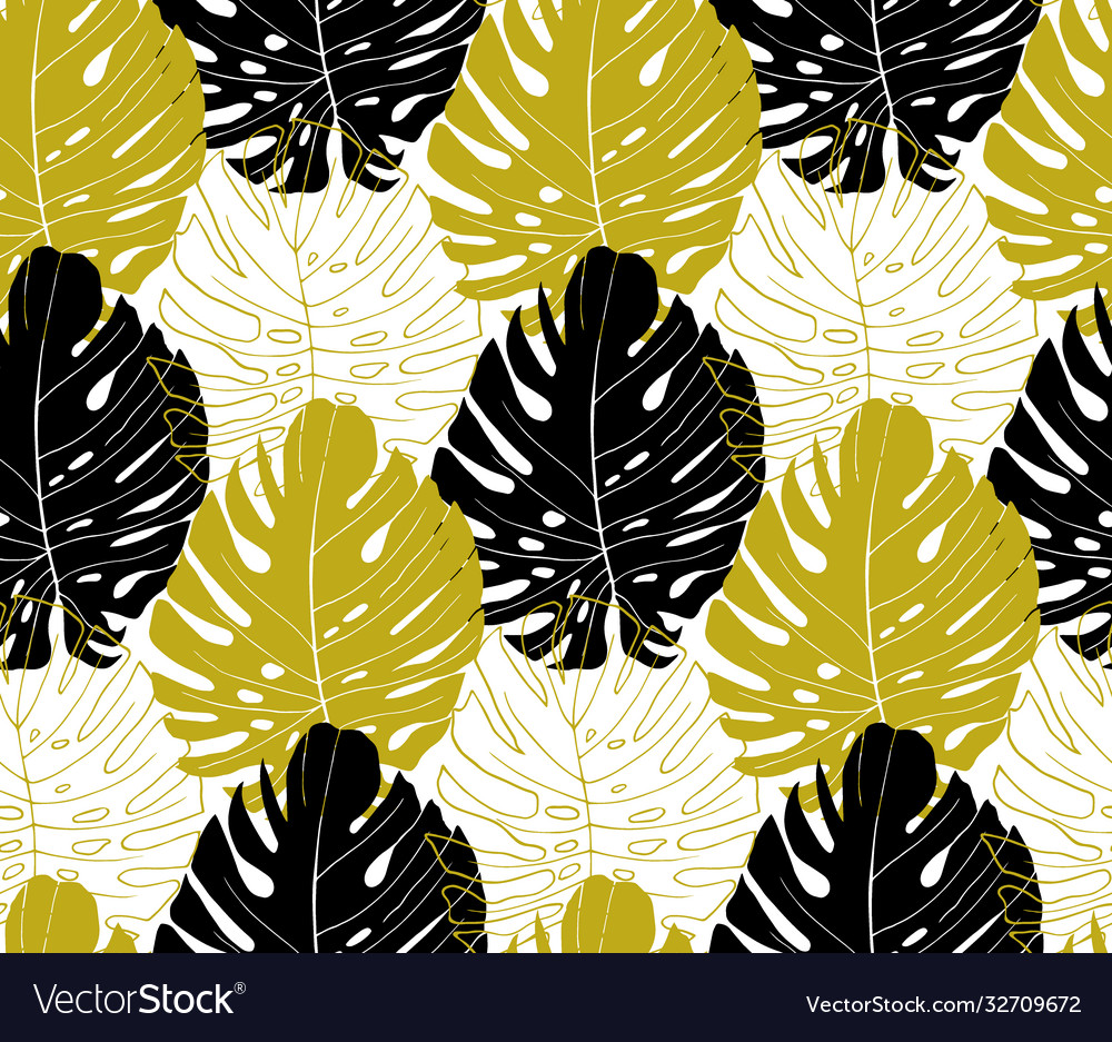 Modern pattern with vertically arranged monstera