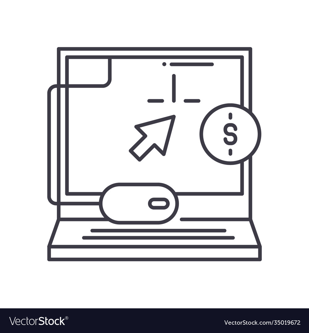 Pay per click image icon linear isolated vector image Pay per click image icon linear isolated