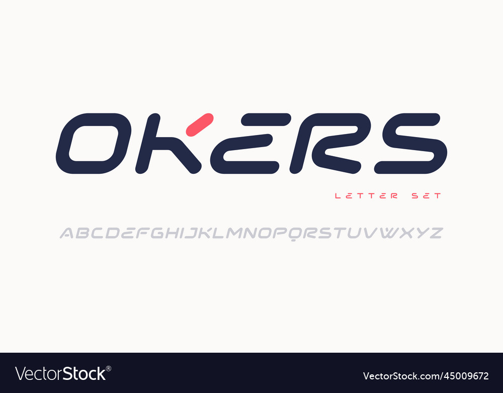 Rounded sans serif font uppercase letter vector image Rounded sans serif font uppercase letter