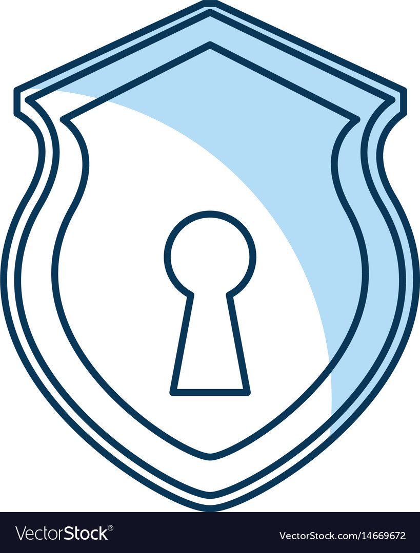 Security shield with shape hole isolated icon
