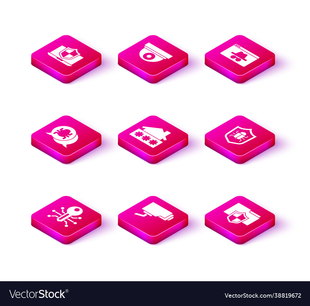 Set smart key security camera system bug house vector image Set smart key security camera system bug house
