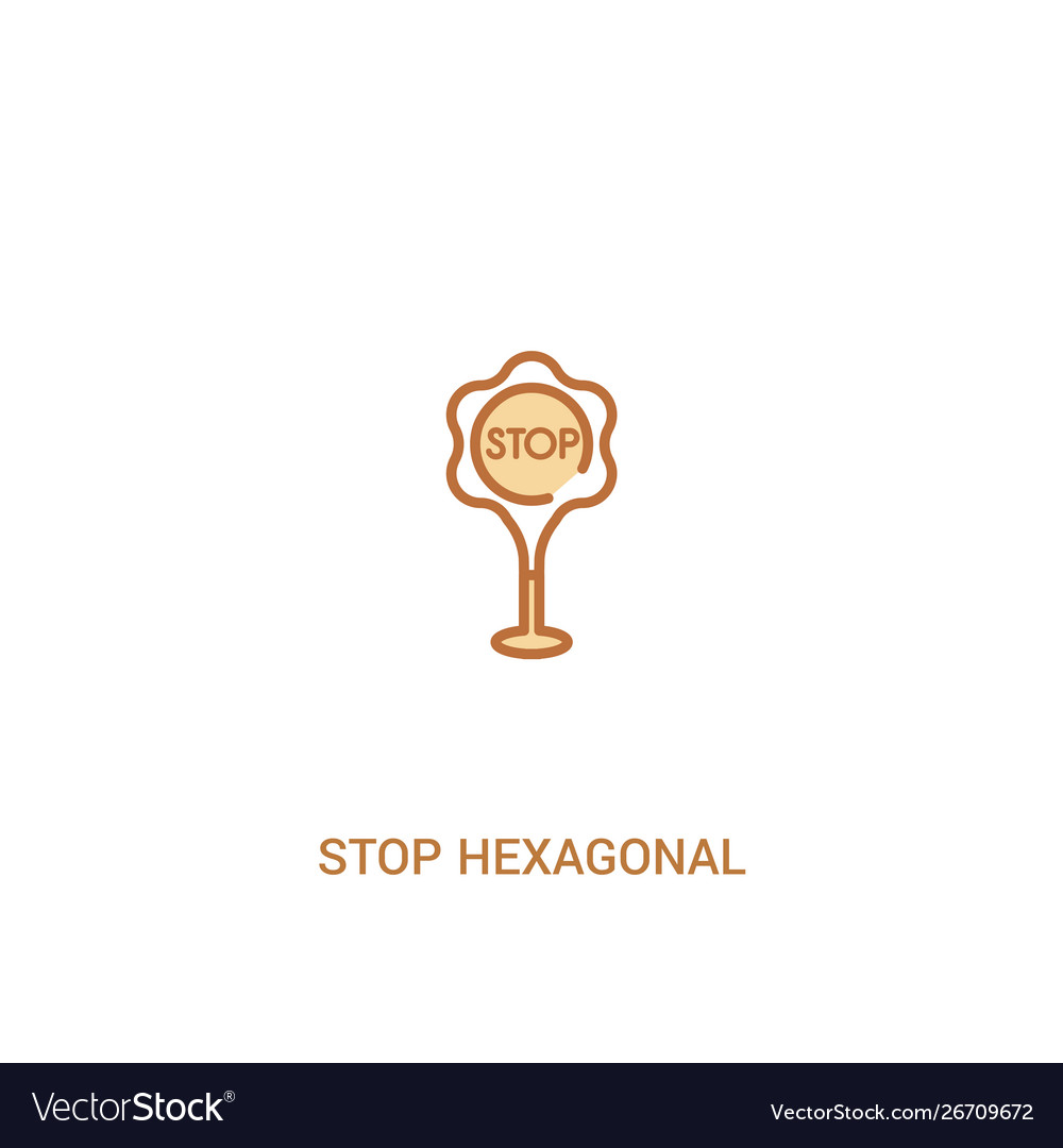 Stop hexagonal concept 2 colored icon simple line Vector Image Stop hexagonal concept 2 colored icon simple line