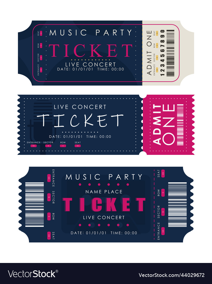 Ticket template set ready design for your